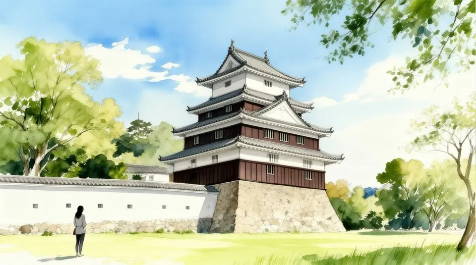 Illustration: Nishio Historical Park (Honmaru Ushitora Turret, Chuseki Gate)